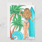 サマーサーフビーチバケーション誕生日パーティー招待状 招待状 (正面)