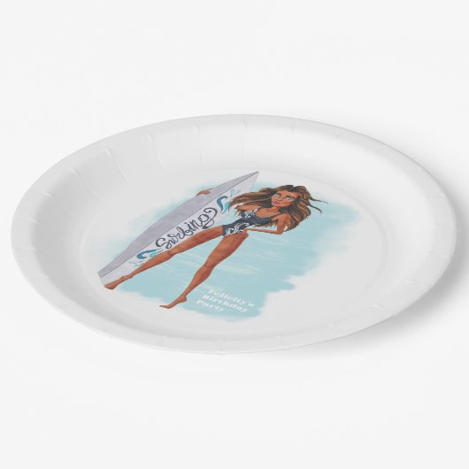 サマーサーフビーチパーティー ペーパープレート (アングル)