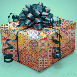 サマーシチリアのシトラス地中海のブルーイエロー ラッピングペーパー