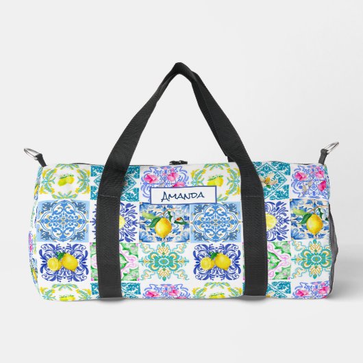 サマーシチリアの柑橘類アズ地中海のレジョ ダッフルバッグ (正面)