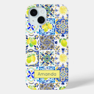 サマーシチリアアマルフィ地中海のマジョリカ iPhone 15ケース