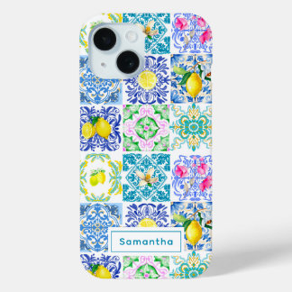 サマーシチリアカラフルアズレジョアマルフィメディテラン iPhone 15ケース