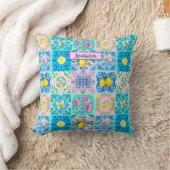 サマーシチリアターコイズカラフルアズレジョアマルフィ クッション (ブランケット)