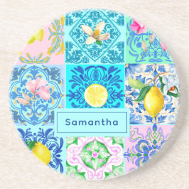 サマーシチリアターコイズカラフルアズレジョアマルフィ コースター