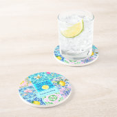 サマーシチリアターコイズカラフルアズレジョアマルフィ コースター (側面)