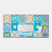 サマーシチリアターコイズカラフルアズレジョアマルフィ デスクマット (キーボード&マウス)