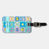 サマーシチリアターコイズカラフルアズレジョアマルフィ ラゲッジタグ (正面横)