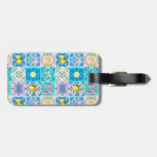 サマーシチリアターコイズカラフルアズレジョアマルフィ ラゲッジタグ (裏面横)
