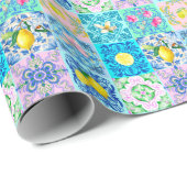 サマーシチリアターコイズカラフルアズレジョアマルフィ ラッピングペーパー (ロールコーナー)