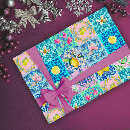 サマーシチリアターコイズカラフルアズレジョアマルフィ ラッピングペーパー