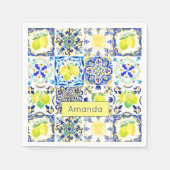 サマーシチリア柑橘類マジ地中海のリカ スタンダードカクテルナプキン (正面)