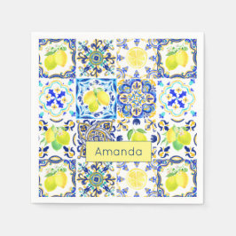 サマーシチリア柑橘類マジ地中海のリカ スタンダードカクテルナプキン