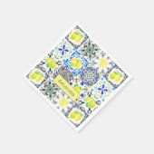 サマーシチリア柑橘類マジ地中海のリカ スタンダードカクテルナプキン (角)