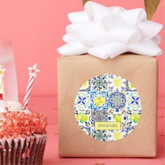 サマーシチリア柑橘類マジ地中海のリカ ラウンドシール (パーティー)