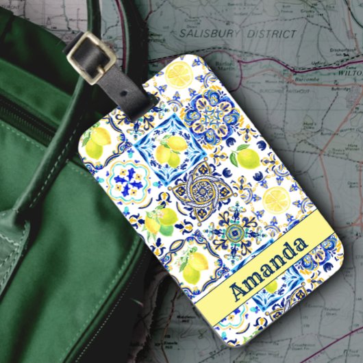 サマーシチリア柑橘類マジ地中海のリカ ラゲッジタグ