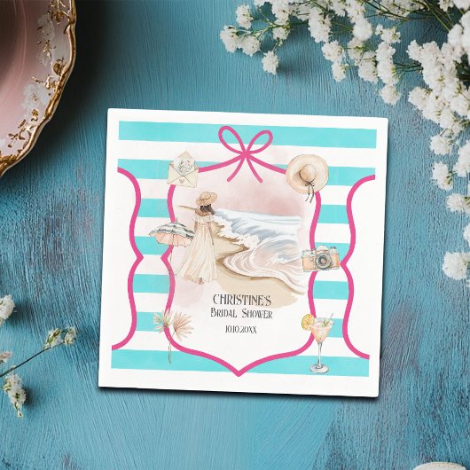 サマーシックビーチアンドウェーブズブライダルシャワー スタンダードカクテルナプキン