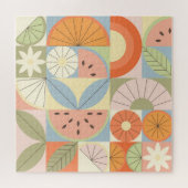 サマーシトラススイカ：抽象芸術幾何学模様 ジグソーパズル (横)