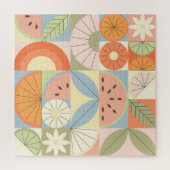 サマーシトラススイカ：抽象芸術幾何学模様 ジグソーパズル (縦)