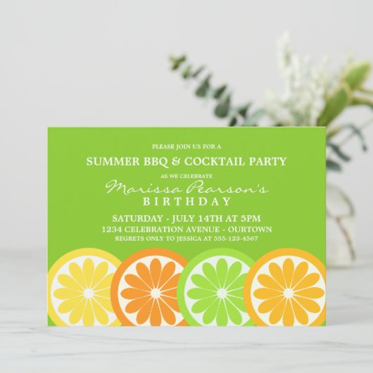 サマーシトラスパーティの招待状 招待状 (スタンド正面)