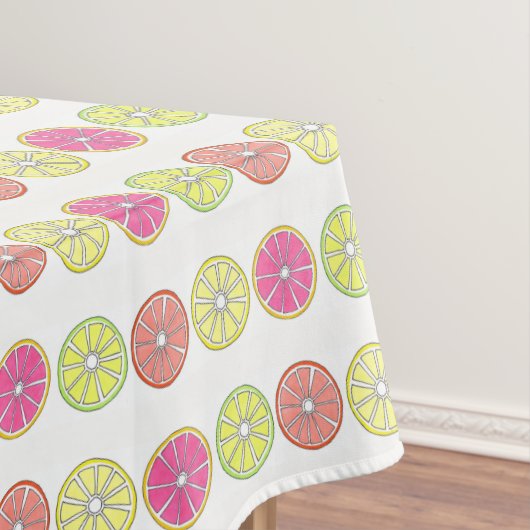 サマーシトラスフルーツオレンジライムレモングレープフルーツ テーブルクロス (インサイチュ)