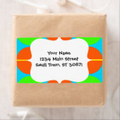 サマーシトラスライムグリーンオレンジイエローティール（緑がかった色）サークル ラベル (インサイチュ)