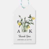 サマーシトラスレモングリーナリーモノグラム結婚ズ ギフトタグ (正面)