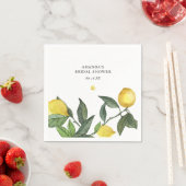 サマーシトラスレモングリーンリーブライダルシャワー スタンダードカクテルナプキン (インサイチュ)