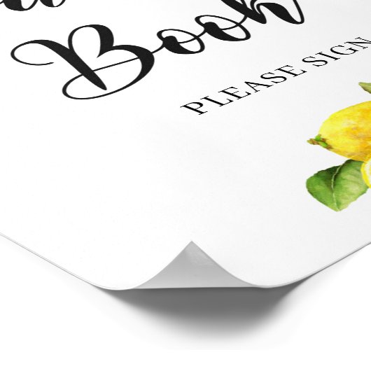 サマーシトラスレモンゲストブックサインベビーシャワー ポスター (角)