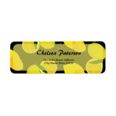 サマーシトラスレモンブラックイエロー差出人住所 ラベル (正面)