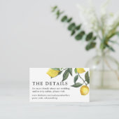 サマーシトラスレモン緑結婚のウェブサイト エンクロージャーカード (スタンド正面)