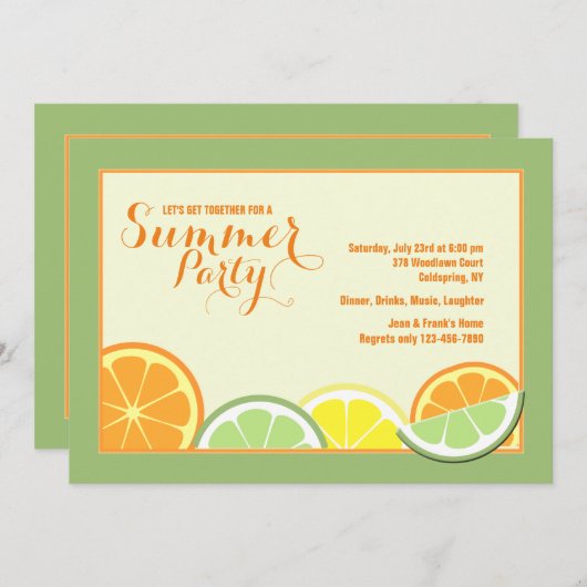 サマーシトラス招待状 招待状 (正面/裏面)
