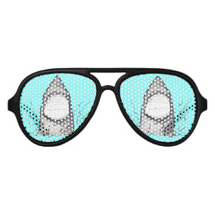 サマーシャーク手描色彩の鮮やかきティール（緑がかった色） アビエーターサングラス