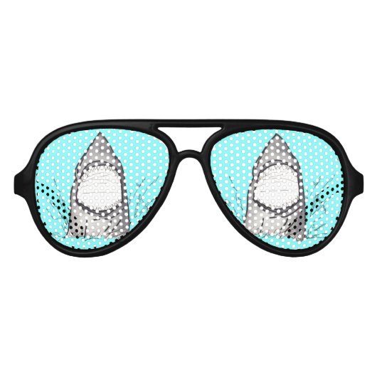 サマーシャーク手描色彩の鮮やかきティール(緑がかった色) アビエーターサングラス (正面)