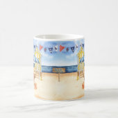 サマーショアビーチ海名モノグラム コーヒーマグカップ (中央)