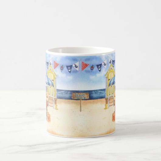 サマーショアビーチ海名モノグラム コーヒーマグカップ (中央)