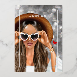 サマーシルバーフェイク《写真》ぼけ味バチェロレッテ 箔招待状