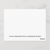 サマーシーサイドビーチハッツインザサンドイラストレーション ポストカード (裏面)