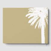 サマーシーサイドビーチ結婚式のヤシの木のロゴ ゲストブック (裏面)