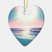 サマーシーサンセットトロピカルビーチ写真 セラミックオーナメント (左)