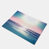 サマーシーサンセットトロピカルビーチ写真 ドアマット (アングル)