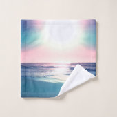 サマーシーサンセットトロピカルビーチ写真 バスタオルセット (ウォッシュタオル)