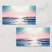 サマーシーサンセットトロピカルビーチ写真 名刺 (正面/裏面)