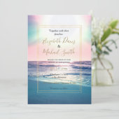サマーシーサンセットトロピカルビーチ写真 招待状 (スタンド正面)