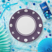 サマーシーシェルズインパープル紙プレート ペーパープレート (パーティー)