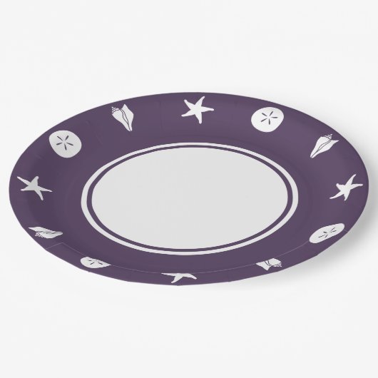 サマーシーシェルズインパープル紙プレート ペーパープレート (アングル)