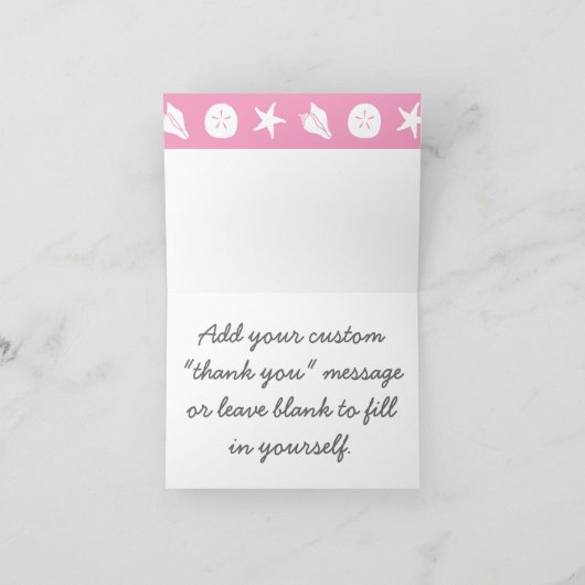 サマーシーシェルズインペタルピンクサンキューカード サンキューカード (内部)