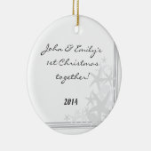 サマーシーシェルビーチパーソナライズされた名オーナメント セラミックオーナメント (右)