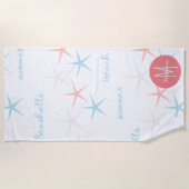 サマーシーシェルビーチヒトデ ビーチタオル (正面)