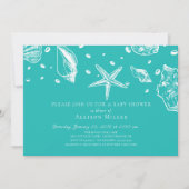 サマーシーシェルベビーシャワー招待状 招待状 (正面)