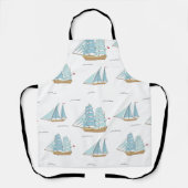 サマーシータイムセール付き可愛いヨット エプロン (正面)